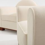 Jacques Adnet pair of modernist club armchairs in rosewood 1931