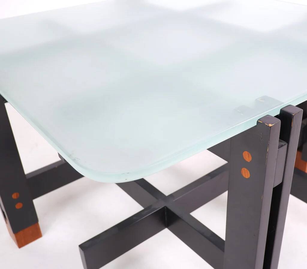 Wood and glass coffee table, Italy, c.1960