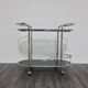 Carrello Portavivande In Acciaio Doppio Ripiano Cristallo Fumè Design