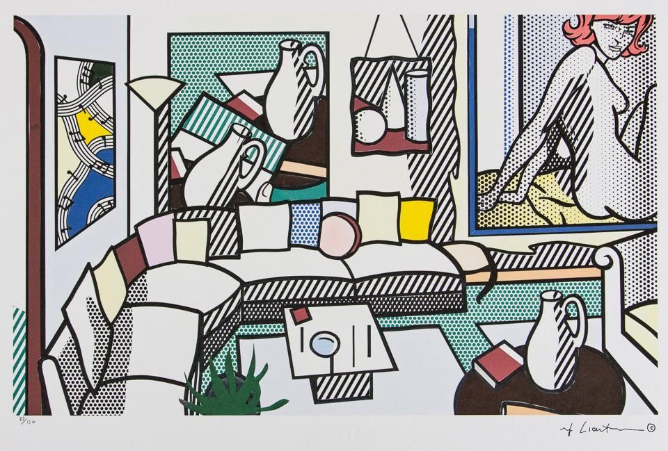 "Interior, Perfect Pitcher" 1980s Lithography