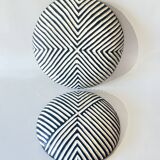 Zulu Wooden Shield | Bamiléké N1 50 cm diameter Black & White