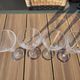 Set of 4 bubble glass champagne flutes / goblets Biot Signed 22 cm