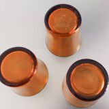3 vintage amber glasses