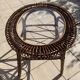 Rattan coffee table and glass in excellent condition