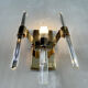 Pair of wall lamps in glass and gilded metal Sciolari