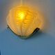 Vintage wall lamp, brass and sandblasted glass, France 1960