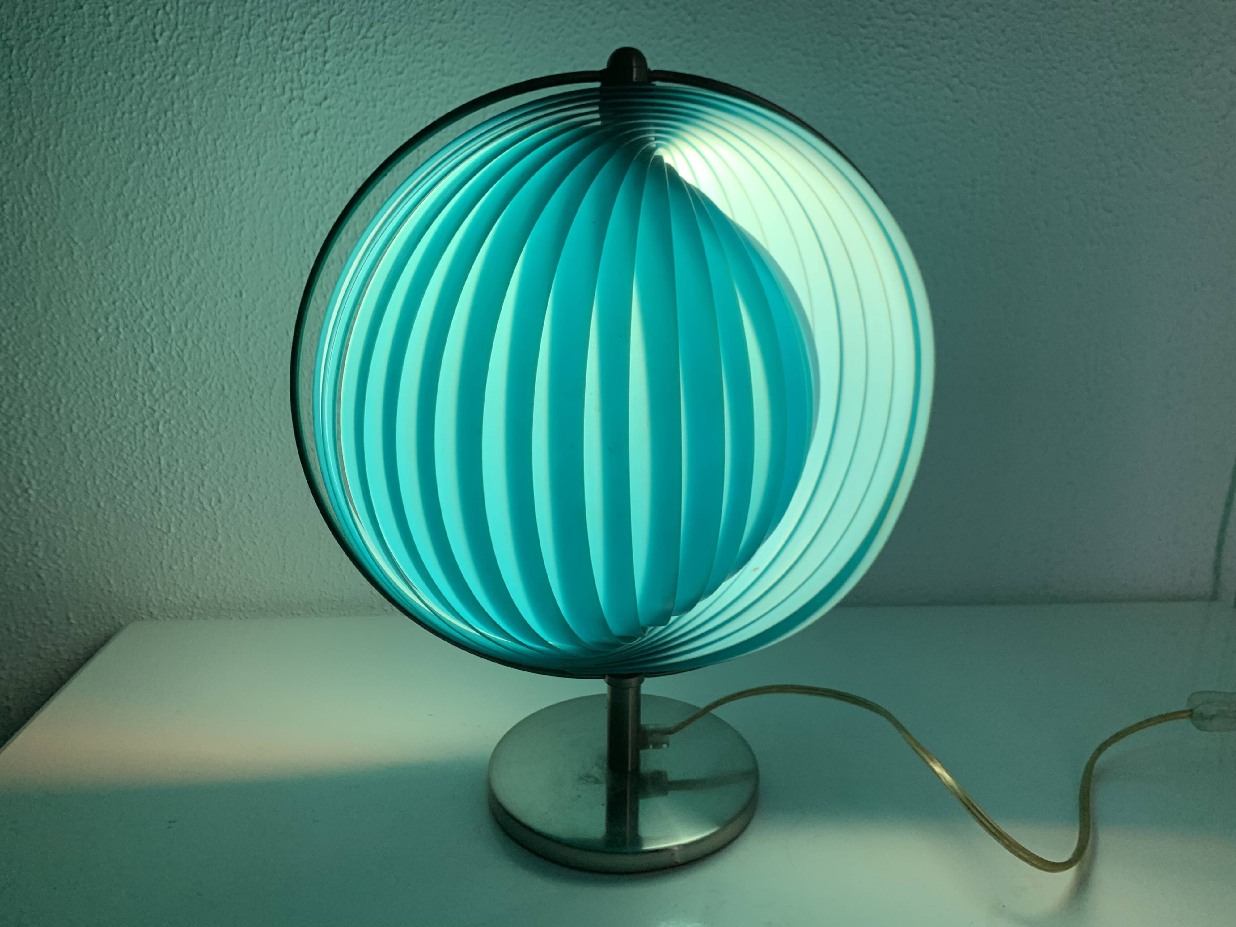 Lampe Kare Moon bleue, 1980