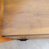 Teak chest of drawers and metal compass feet