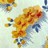 Original gouache on paper from Editions JEHLEM, floral decoration (yellow), twentieth century, Paris