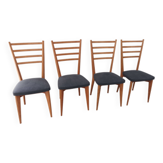 Lot de 4 chaises des années 1950