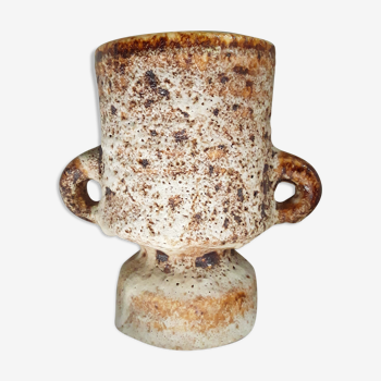 Vase vintage en grès forme libre 1970
