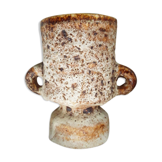 Vintage free-form sandstone vase 1970