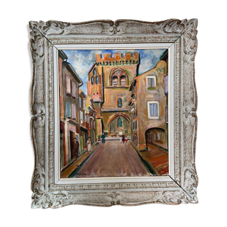 View of Villeneuve-lès-Avignon, signed JM Julien