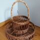 Rattan wicker glass and bottle holder basket