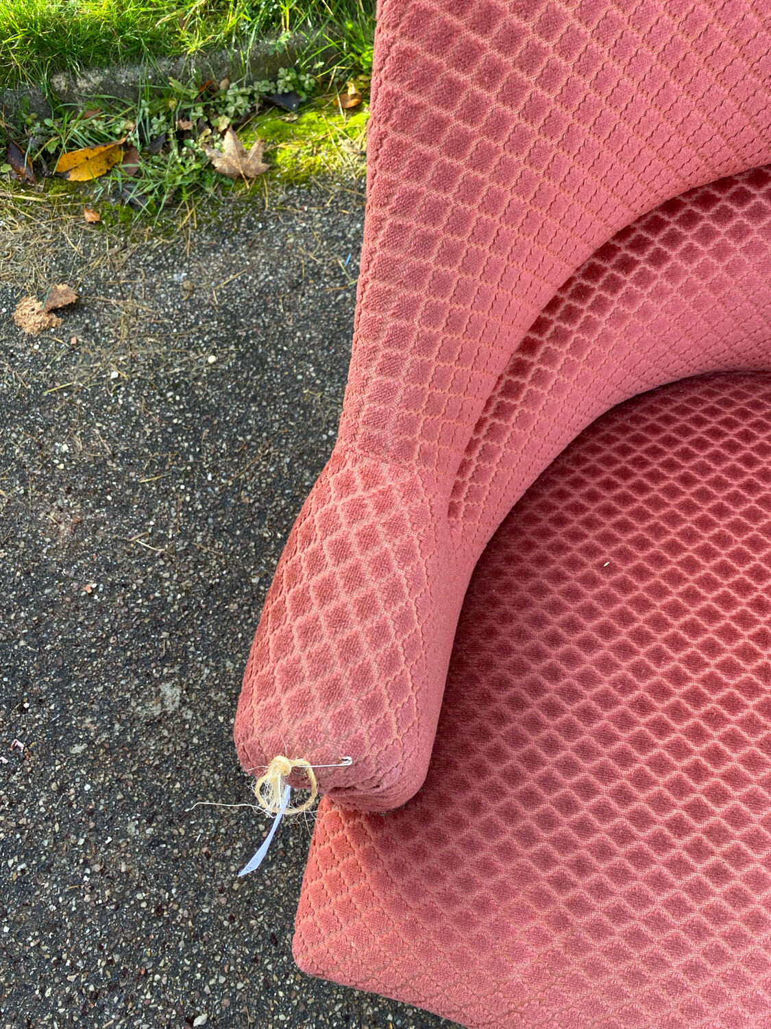 Toad armchair in pink velvet
