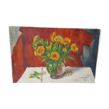 Oil on canvas "marigold flowers"