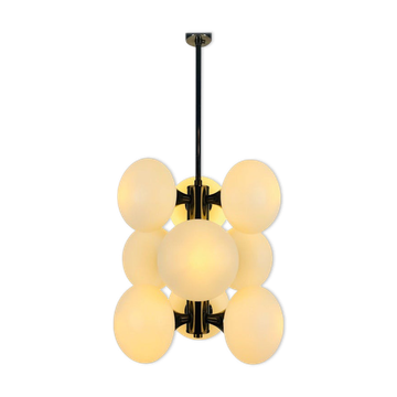 Lustre Kaiser à 9 bras en chrome, années 1960, Allemagne