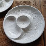 4 barbotine plates with artichoke pattern from Bordallo.