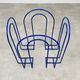 Metal magazine holder blue 80s postmodern vintage memphis