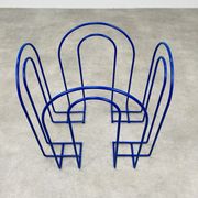 Metal magazine holder blue 80s postmodern vintage memphis