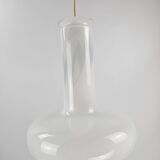 Pair of vintage Danish "Blues" opal glass pendant lamps by Sidse Werner for Holmegaaard, 1980s