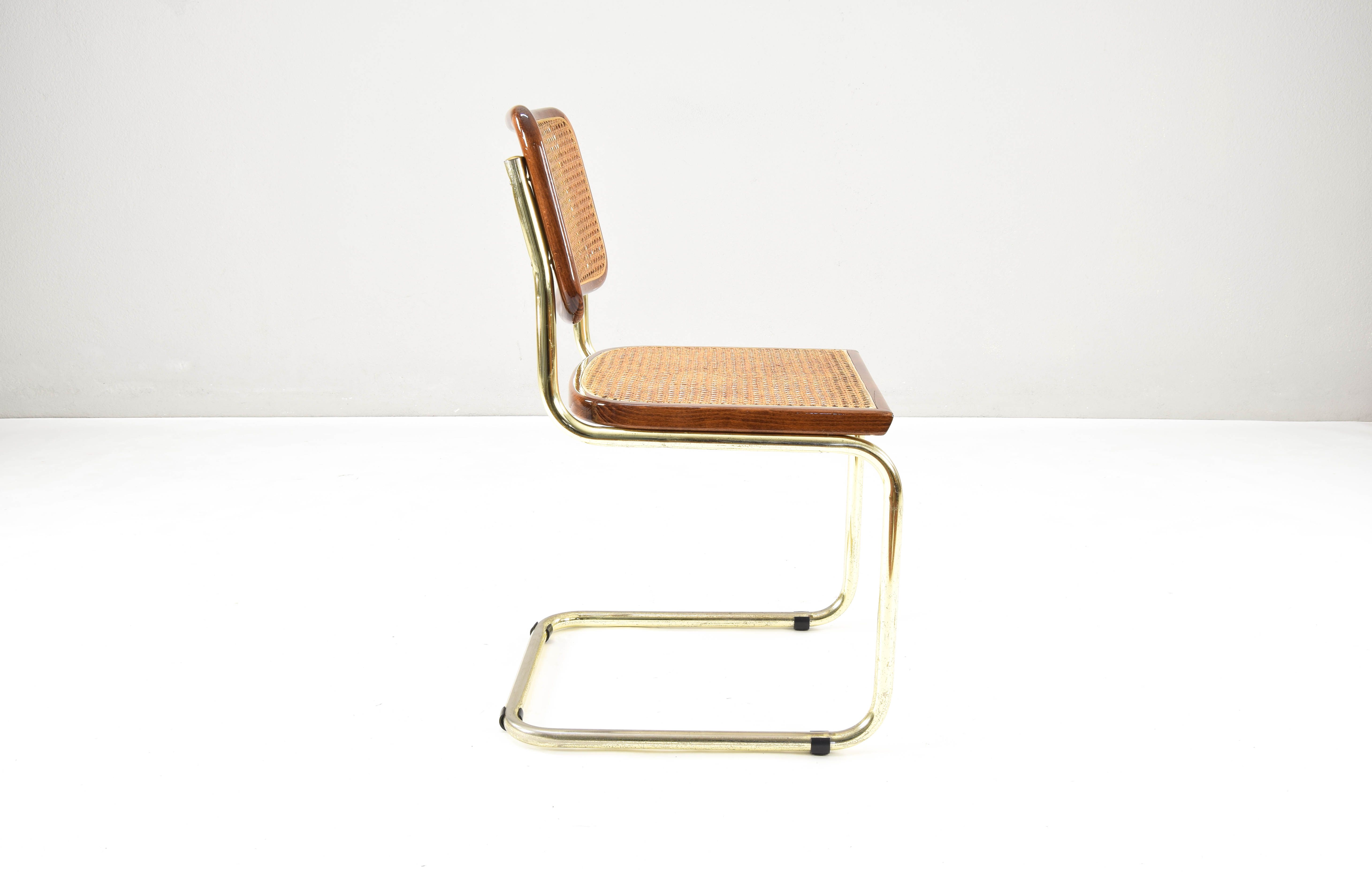 Set of Six Marcel Breuer B32 Cesca chairs, Italy 1970