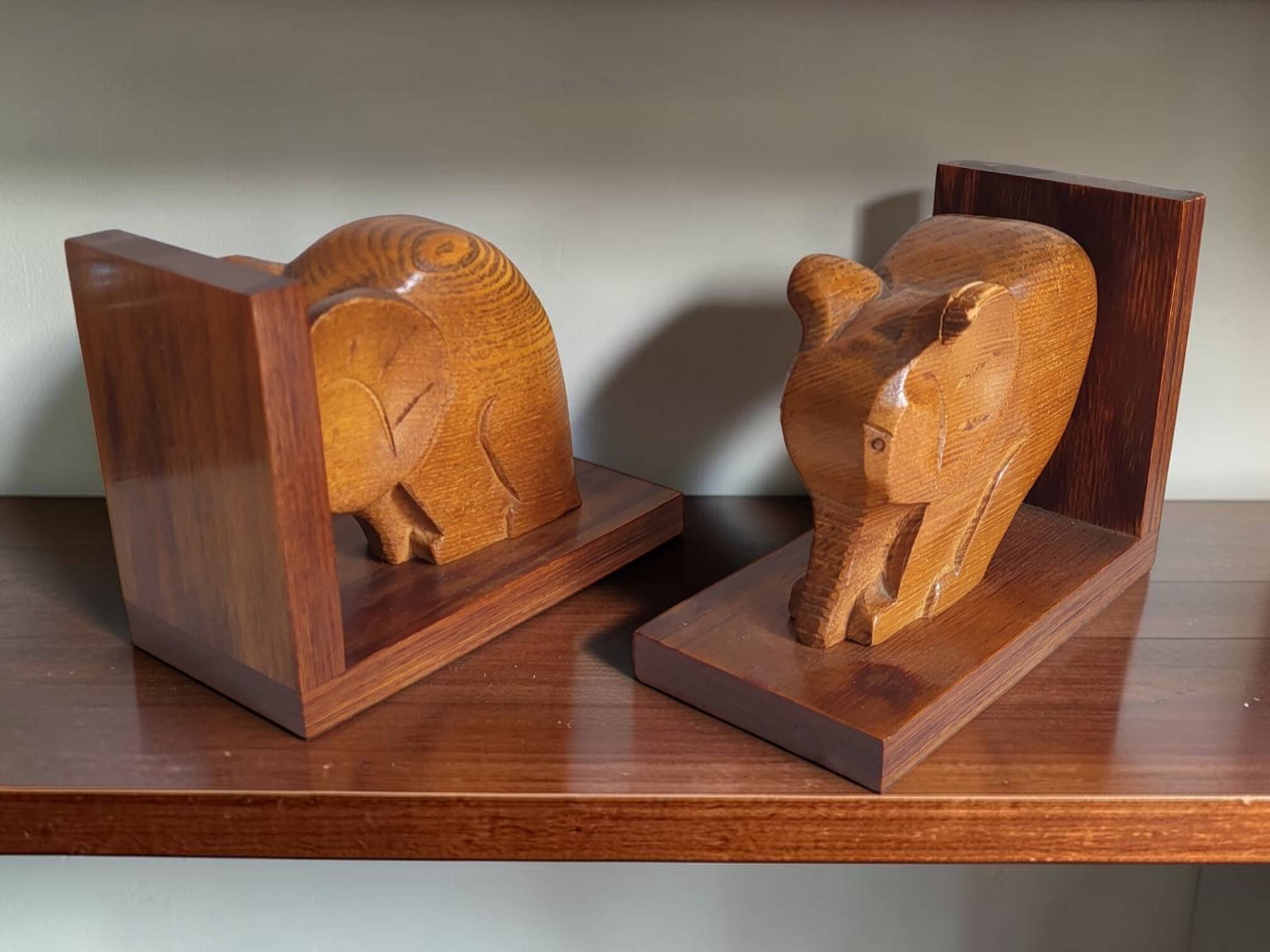 Wooden bookends