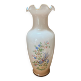 Large pink opaline vase