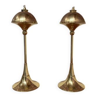 Pair of 1960s Scandinavian design oil lamps.