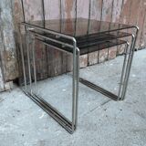 Vintage chrome and smoked glass nesting table