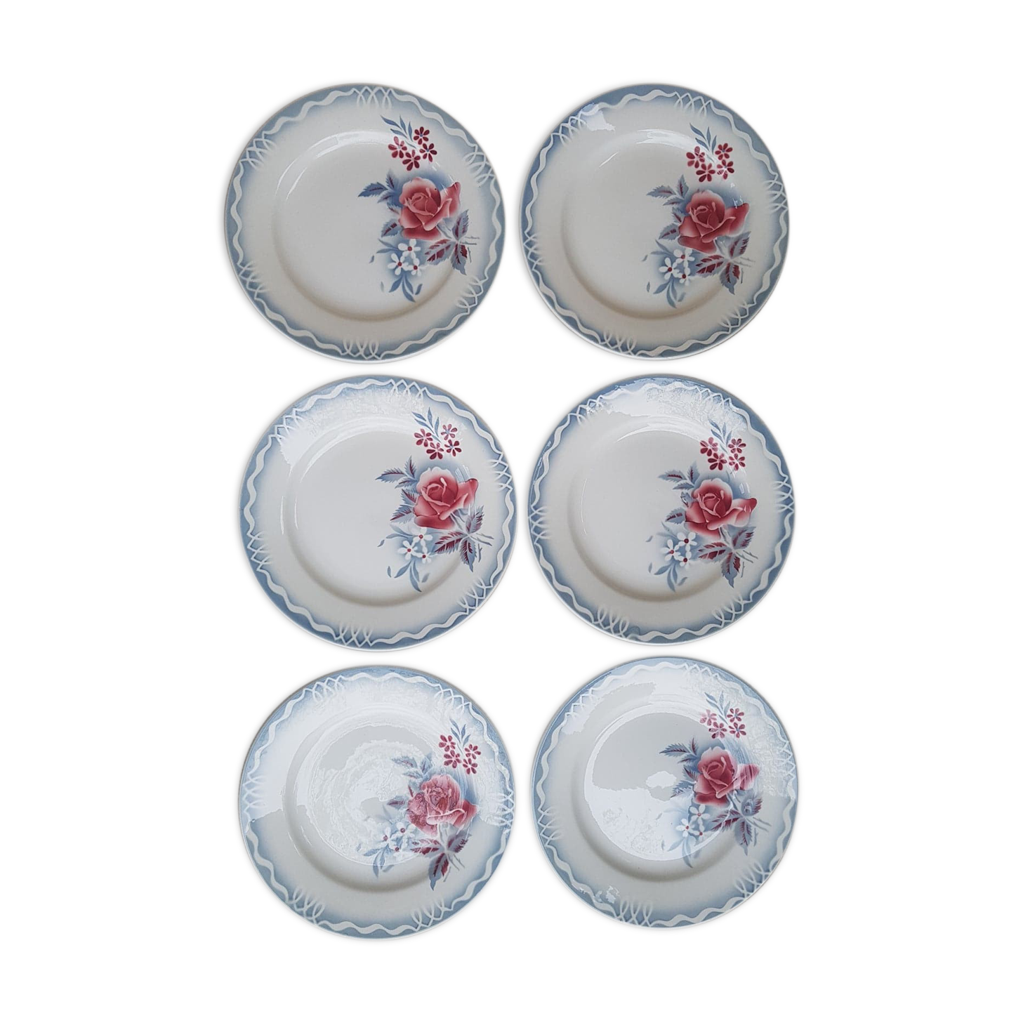 Set of 6 plates Digoin Sarreguemines model Lot