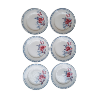 Set of 6 plates Digoin Sarreguemines model Lot