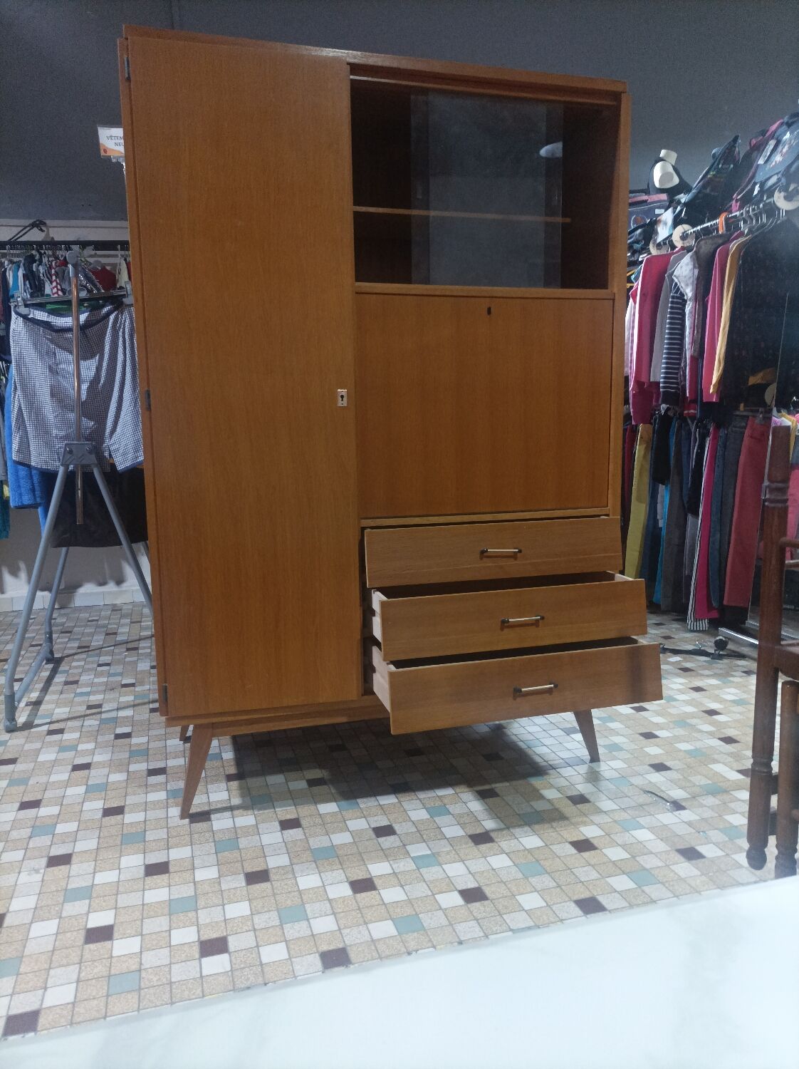 Wardrobe cabinet secretary wardrobe scandinavian teak Vintage