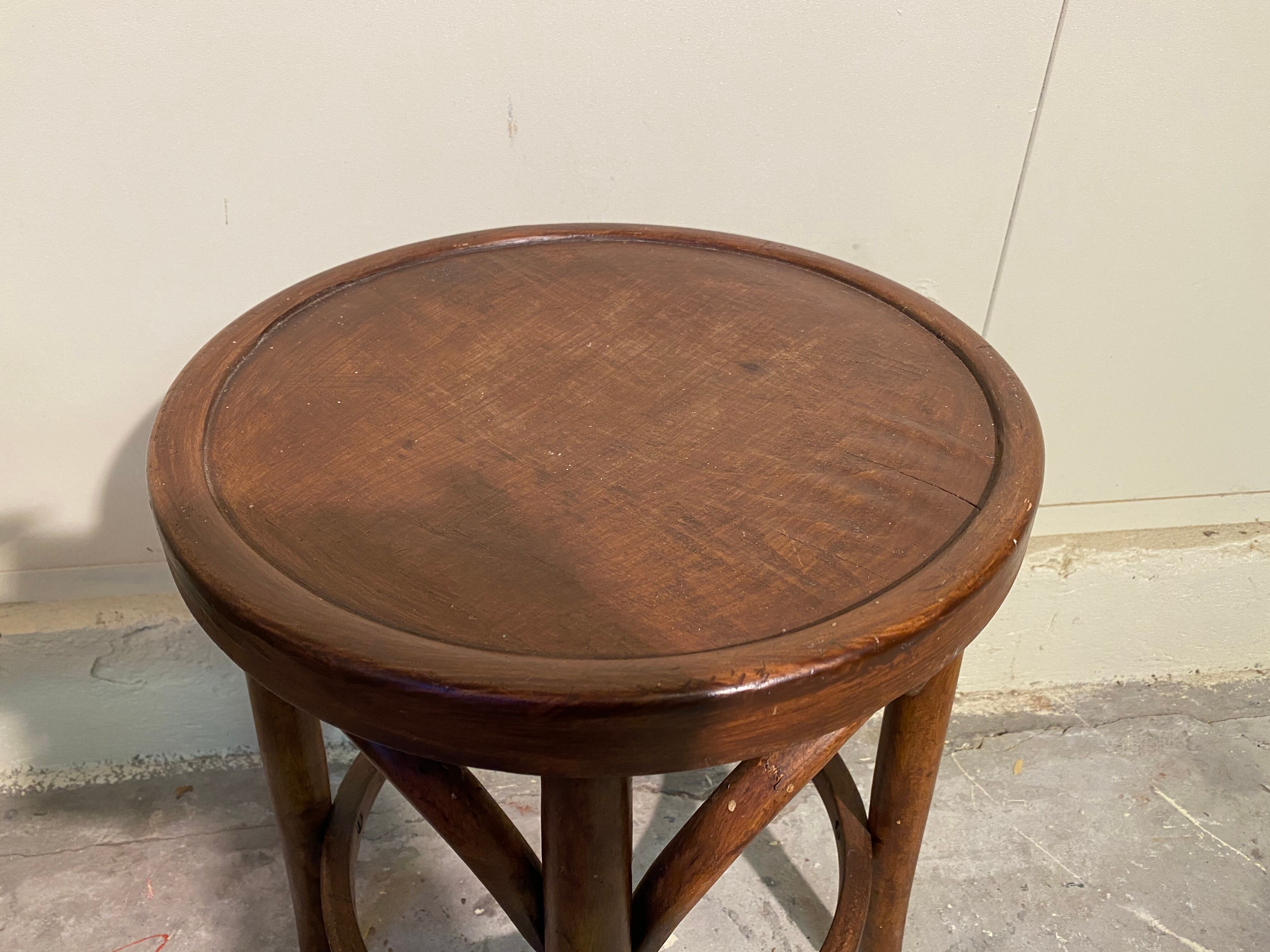Thonet curved wooden bottom stool