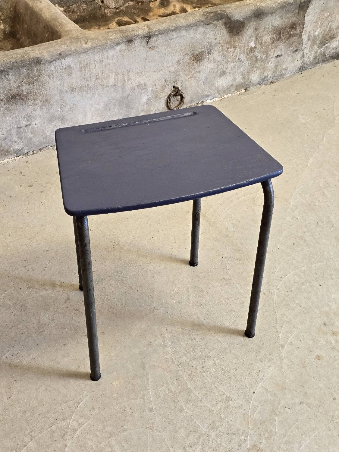 Children's desk with blue painted top