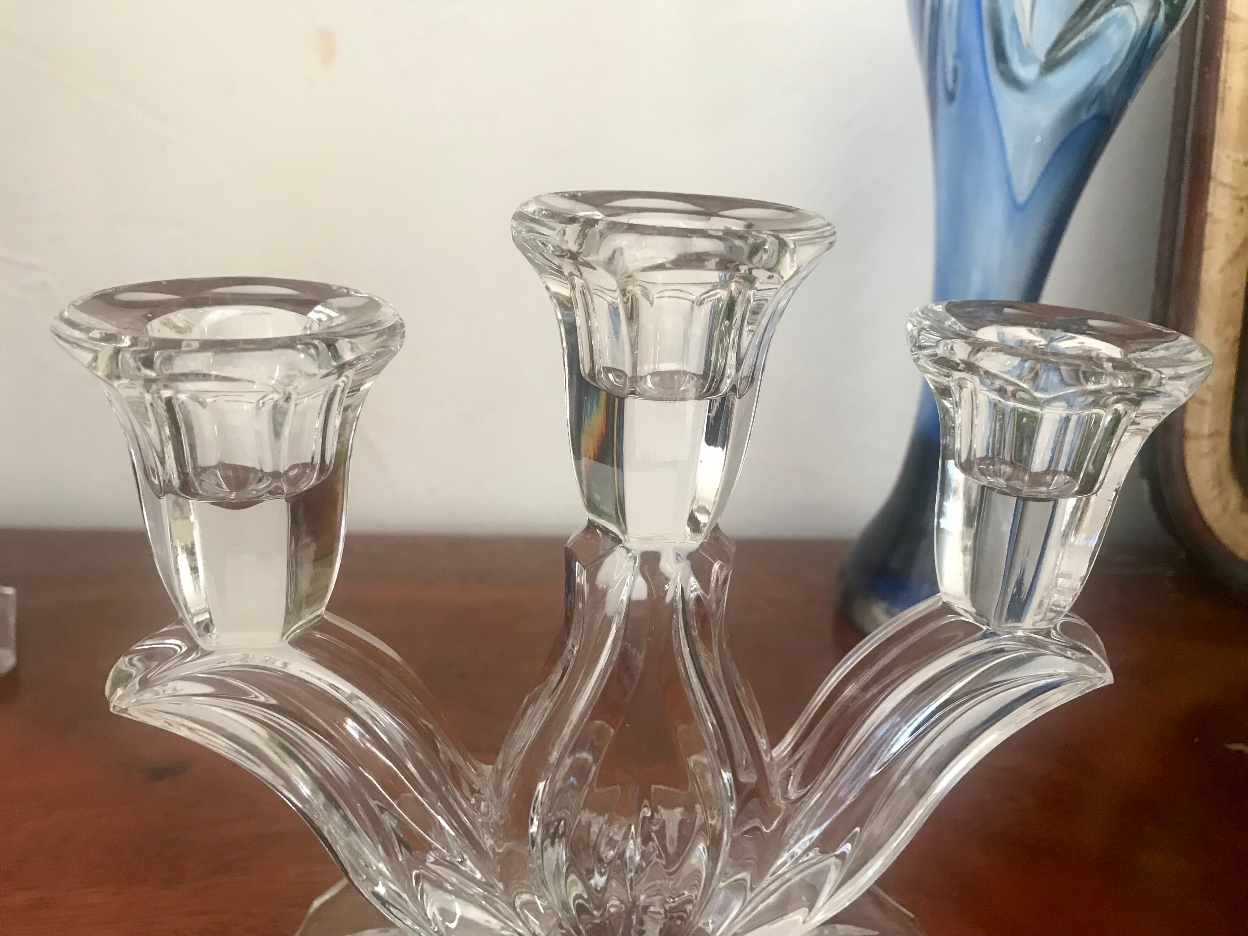Pair of crystal candlesticks