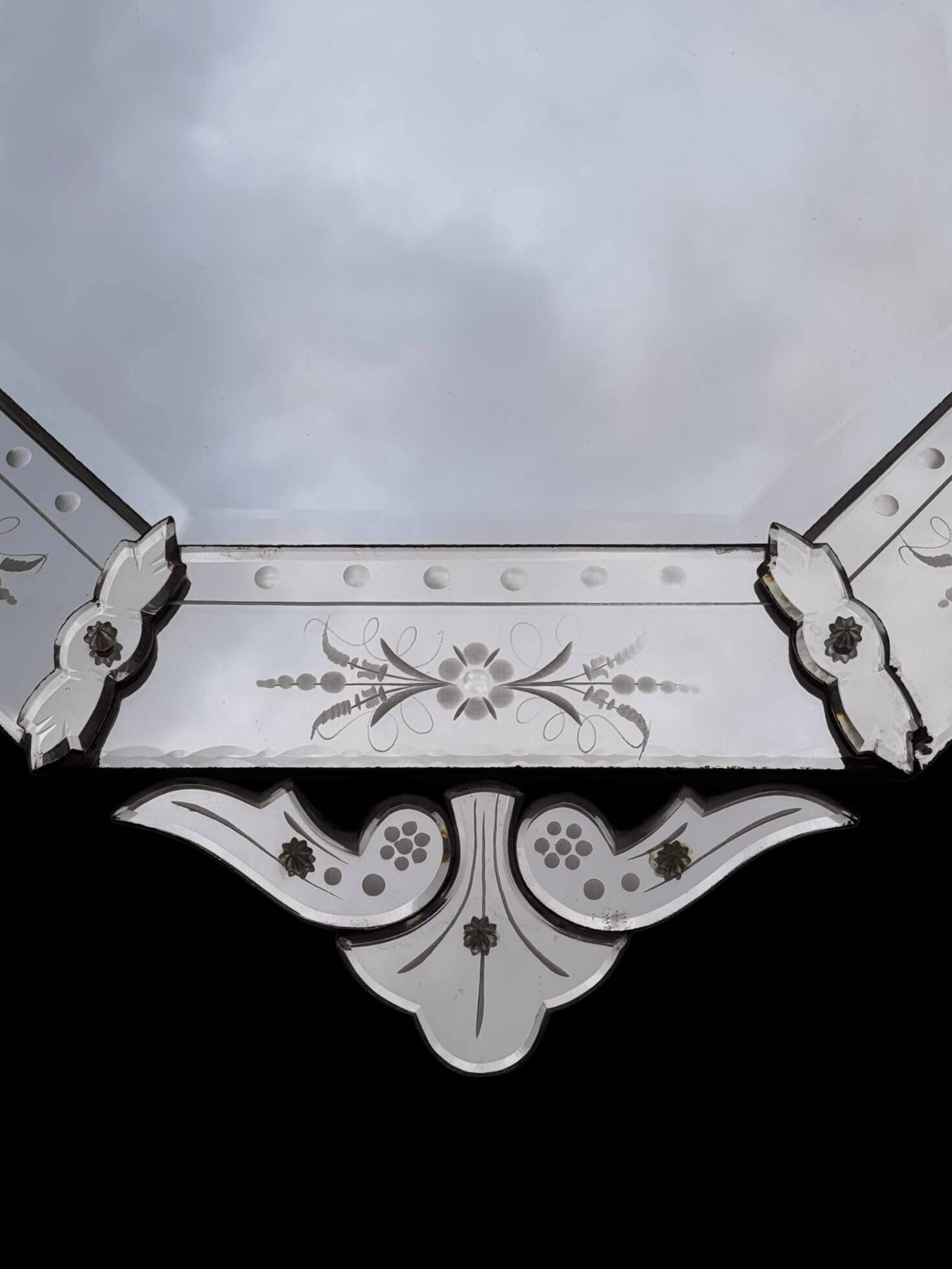 Antique octagonal Venetian wall mirror