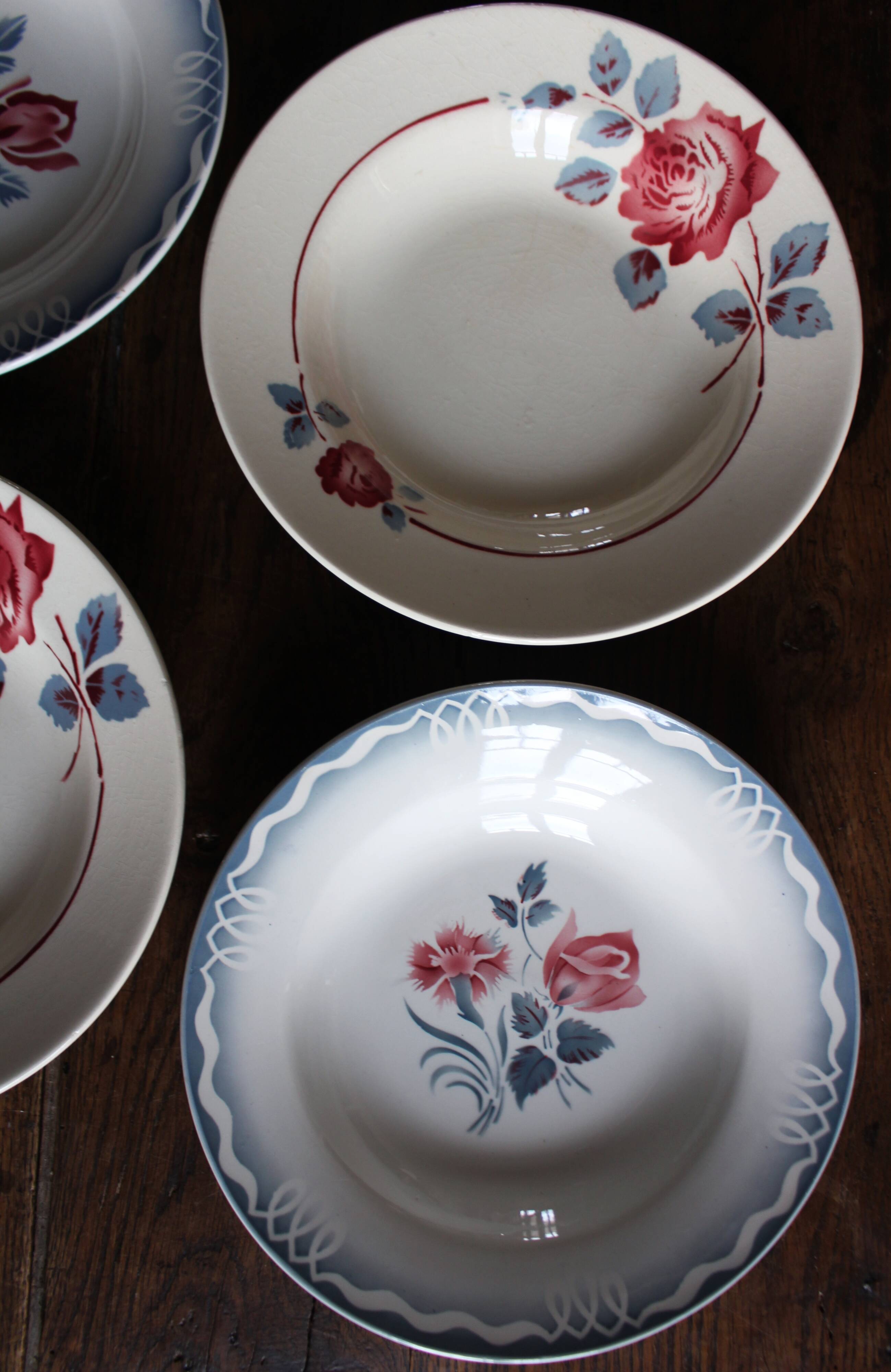 6 Art Deco deep plates Marinette Juliette Digoin Sarreguemines