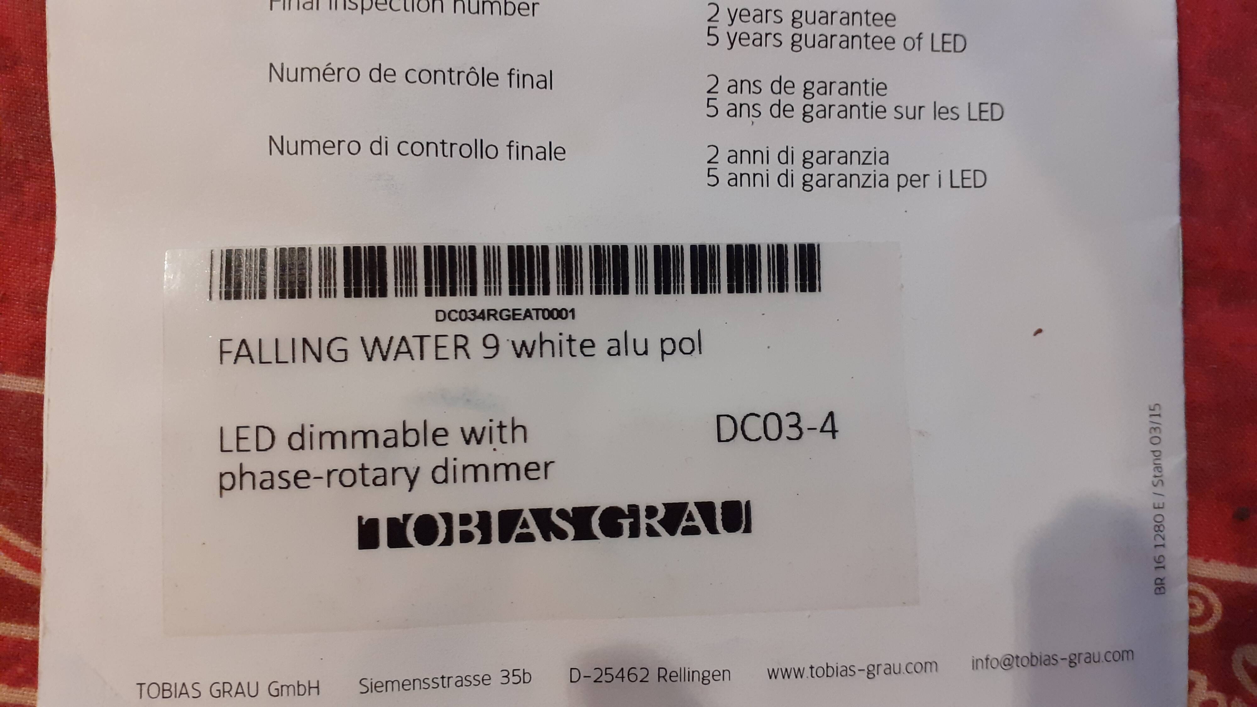 Lustre falling sun water argenté à 9 pendules de tobias grau