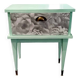 Vintage bedside table with compass feet