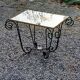 Coffee table end of sofa of the 50s mirror tray base wrought iron