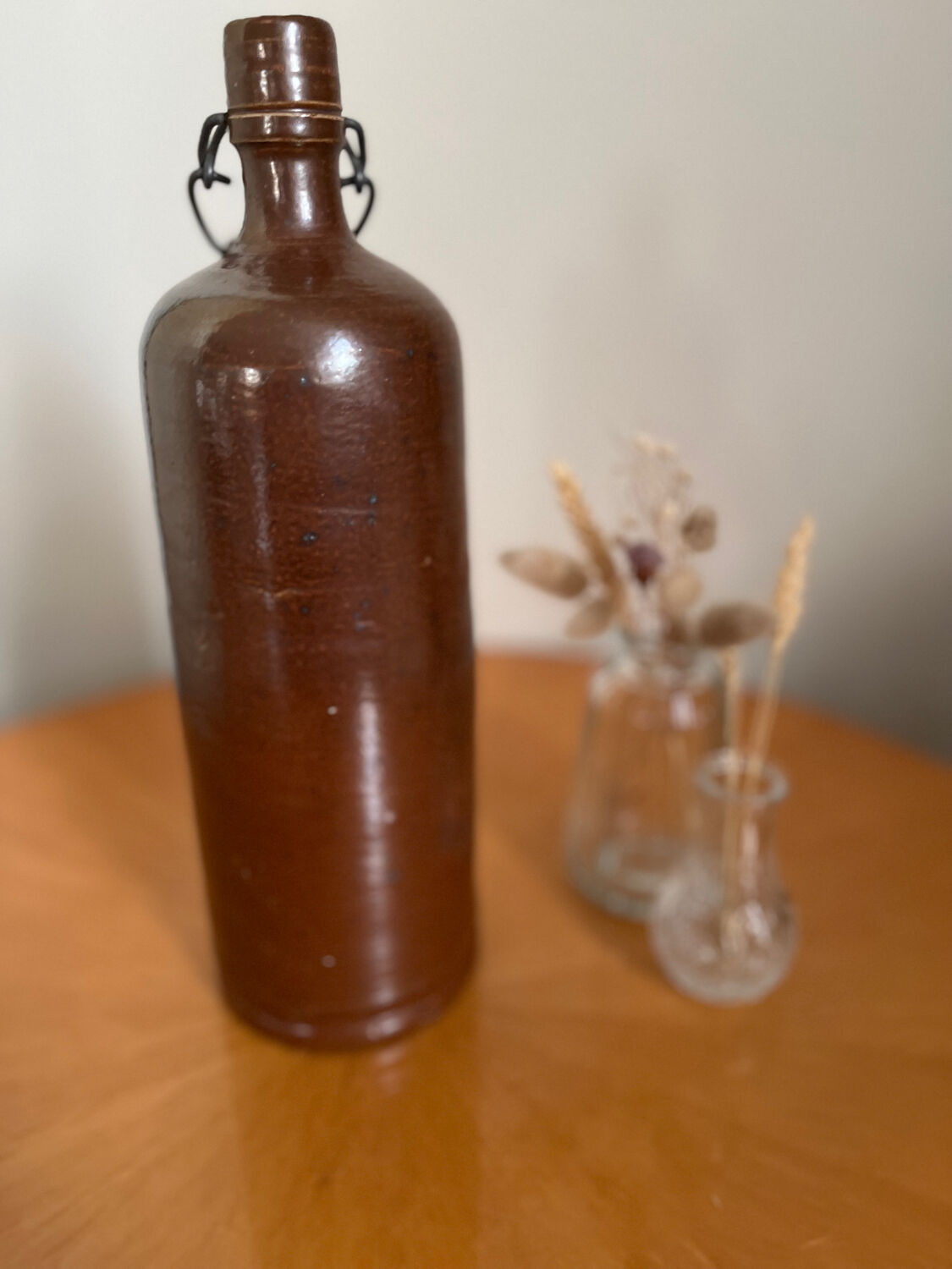 Vintage stoneware and porcelain bottle