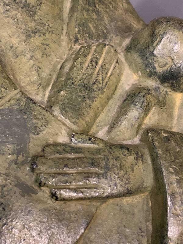 Paul baeke 'maternity' woman & child, modernist art style sculpture