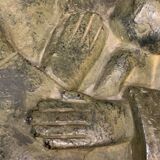 Paul baeke 'maternity' woman & child, modernist art style sculpture