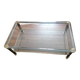 Table basse en métal, laiton et verre - Années 60-70.