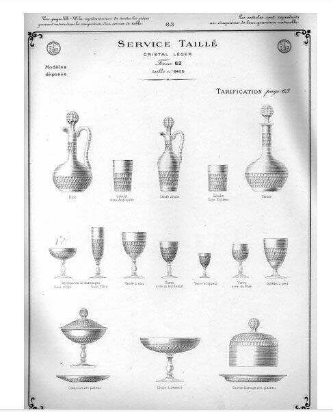 Antique Baccarat tortoiseshell cut crystal liqueur carafe H18cm 1900