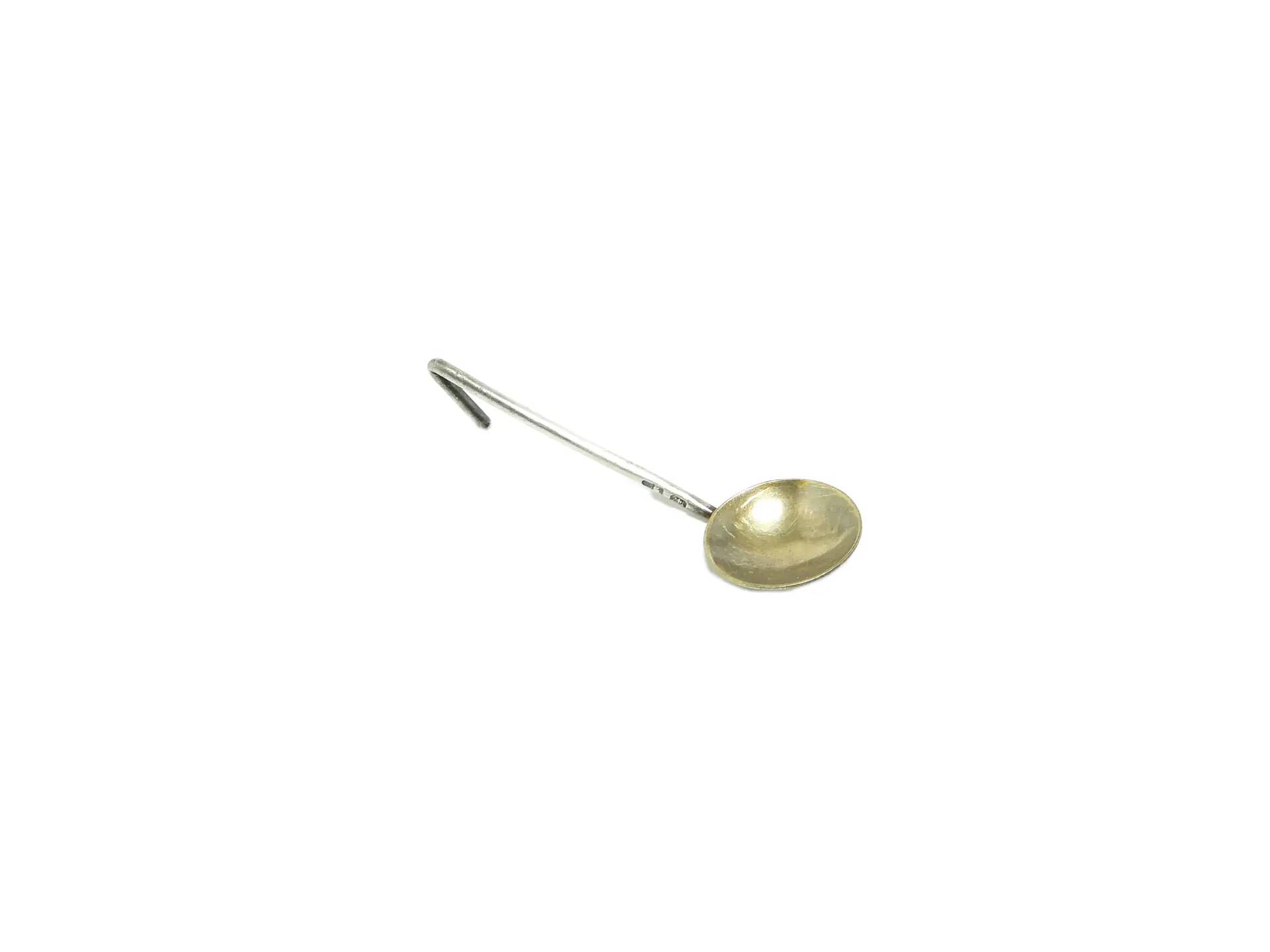 Salt spoon, modernism, silver, Poland, 1970s.