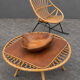 "Trampoline" round coffee table in 1960s rattan