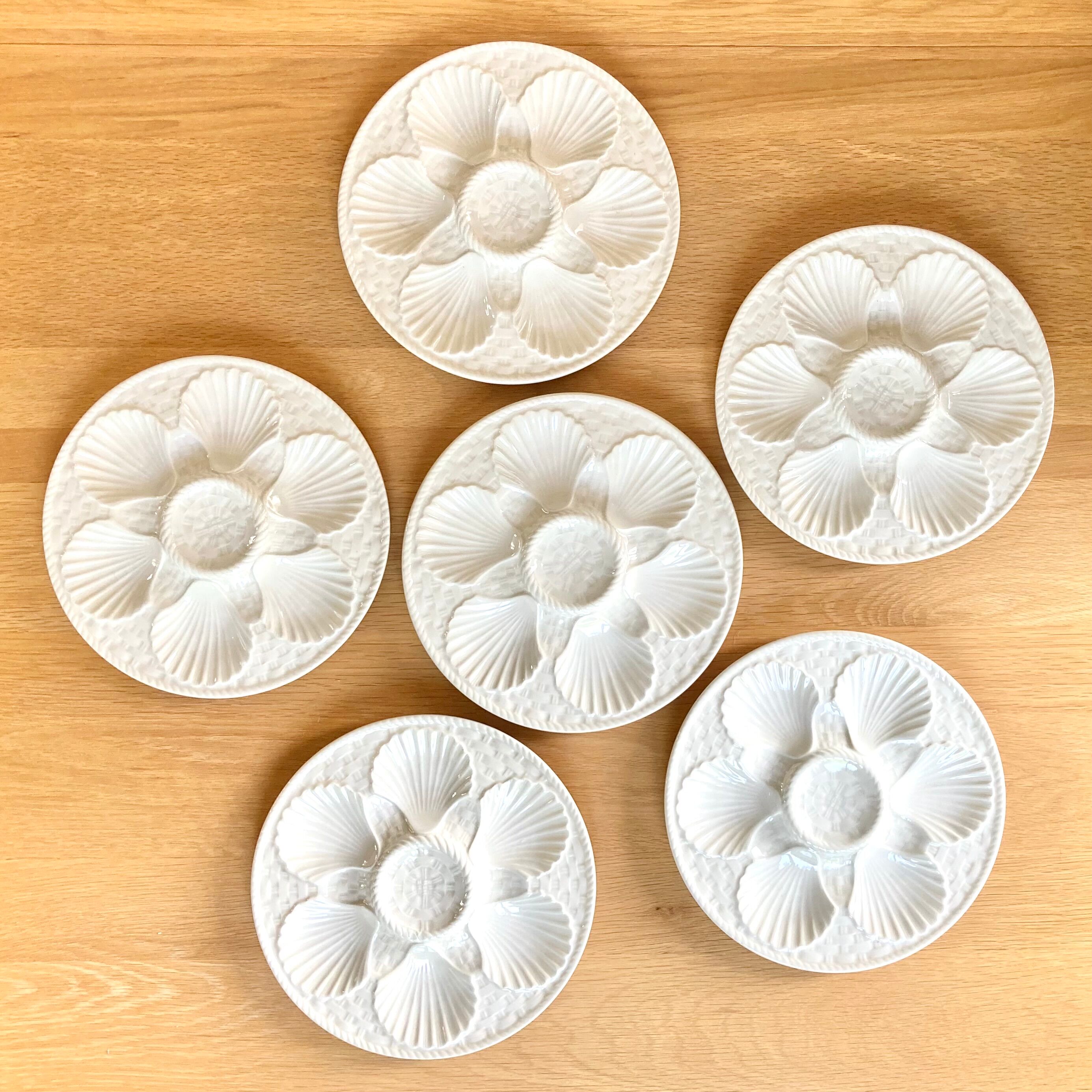 6 Longchamp slurry oyster plates