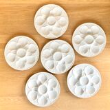 6 Longchamp slurry oyster plates